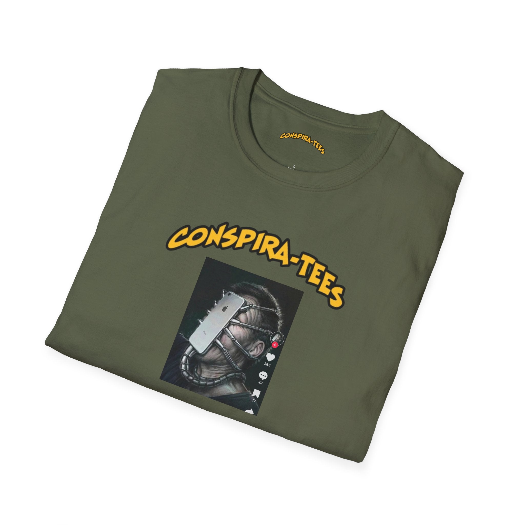 Phone, alien, tech addiction, Conspira-tee