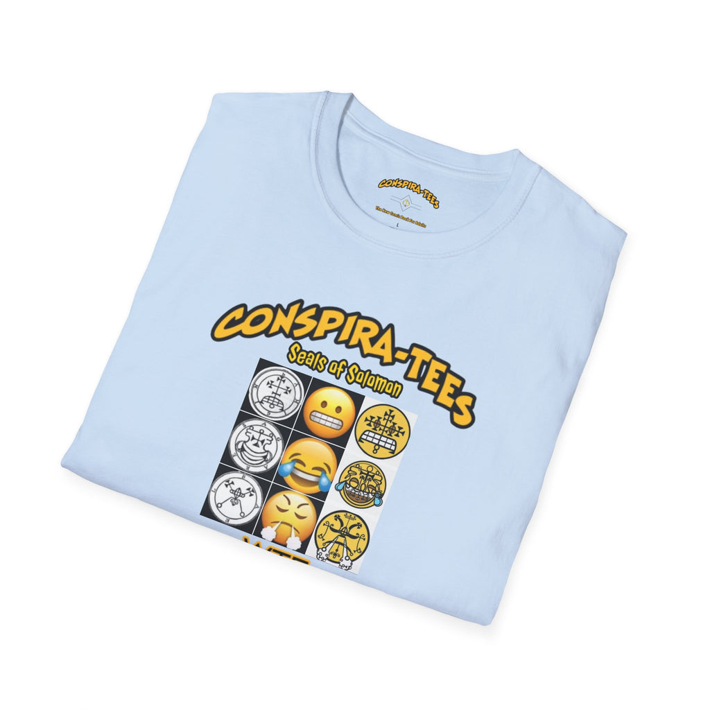 Seal of Solomon emoji Conspira-tee. The story goes that King Solomon trapped 72 demons in these seals/sigils, and used them to build his kingdom. Apparently each seal has a corresponding emoji.