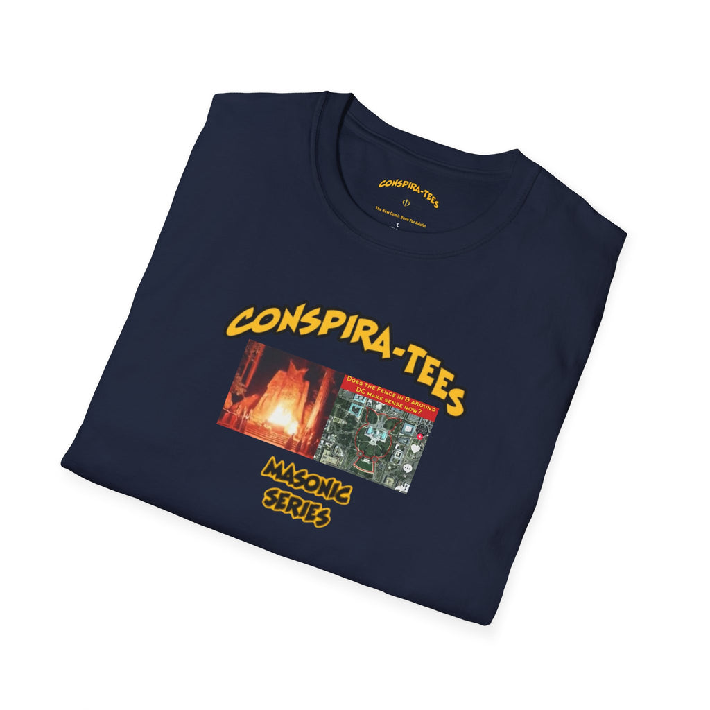 Bohemian Grove Conspira-tee. A 2 week retreat in California for elites, politicians, and CEO’s. Secretive rituals, and high level networking continue to fuel NWO conspiracy theories