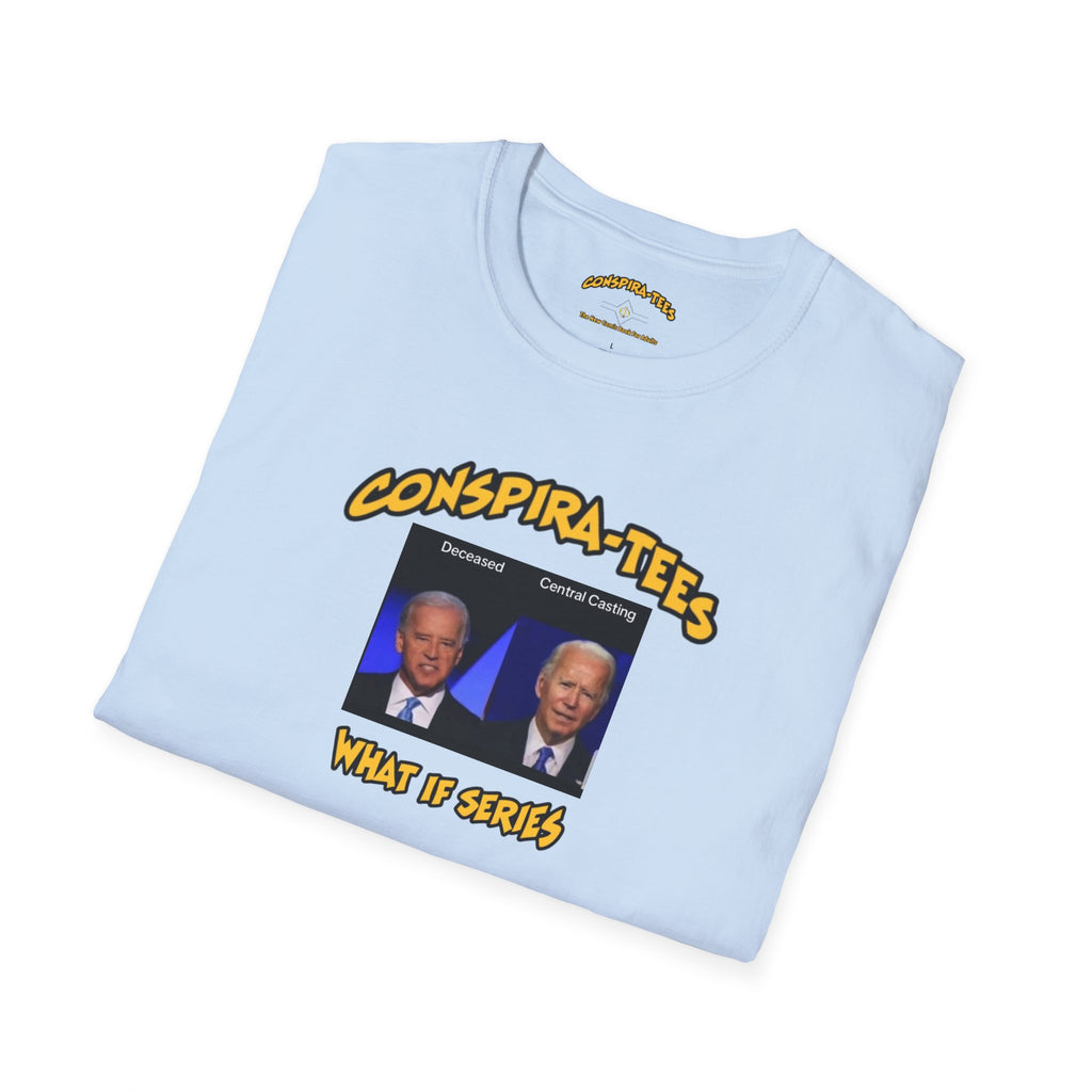 Central Casting Conspira-tee. Allegations that Biden was "computer-generated" or acting with a mask, have circulated online since 2021.