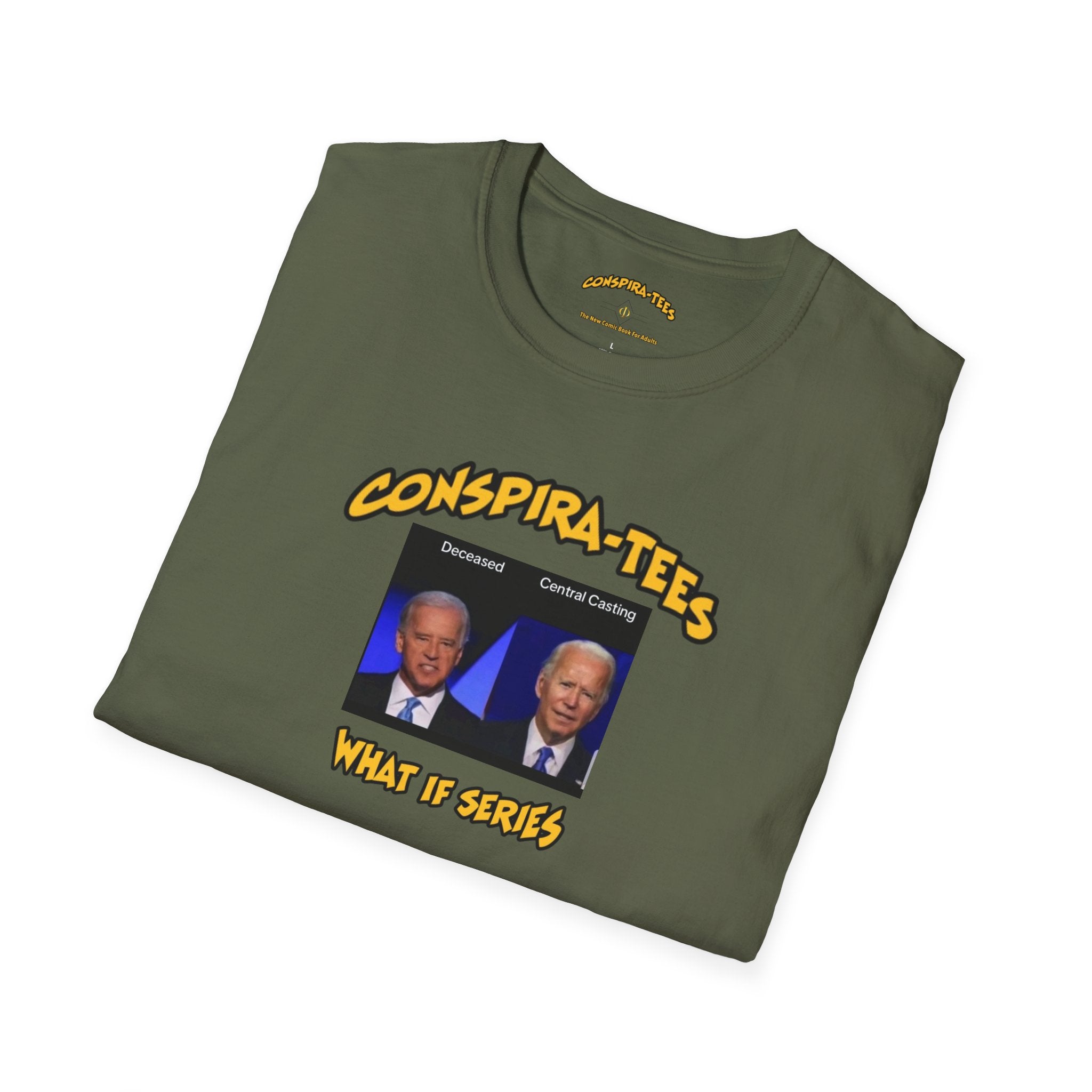 Central Casting Conspira-tee. Allegations that Biden was "computer-generated" or acting with a mask, have circulated online since 2021.