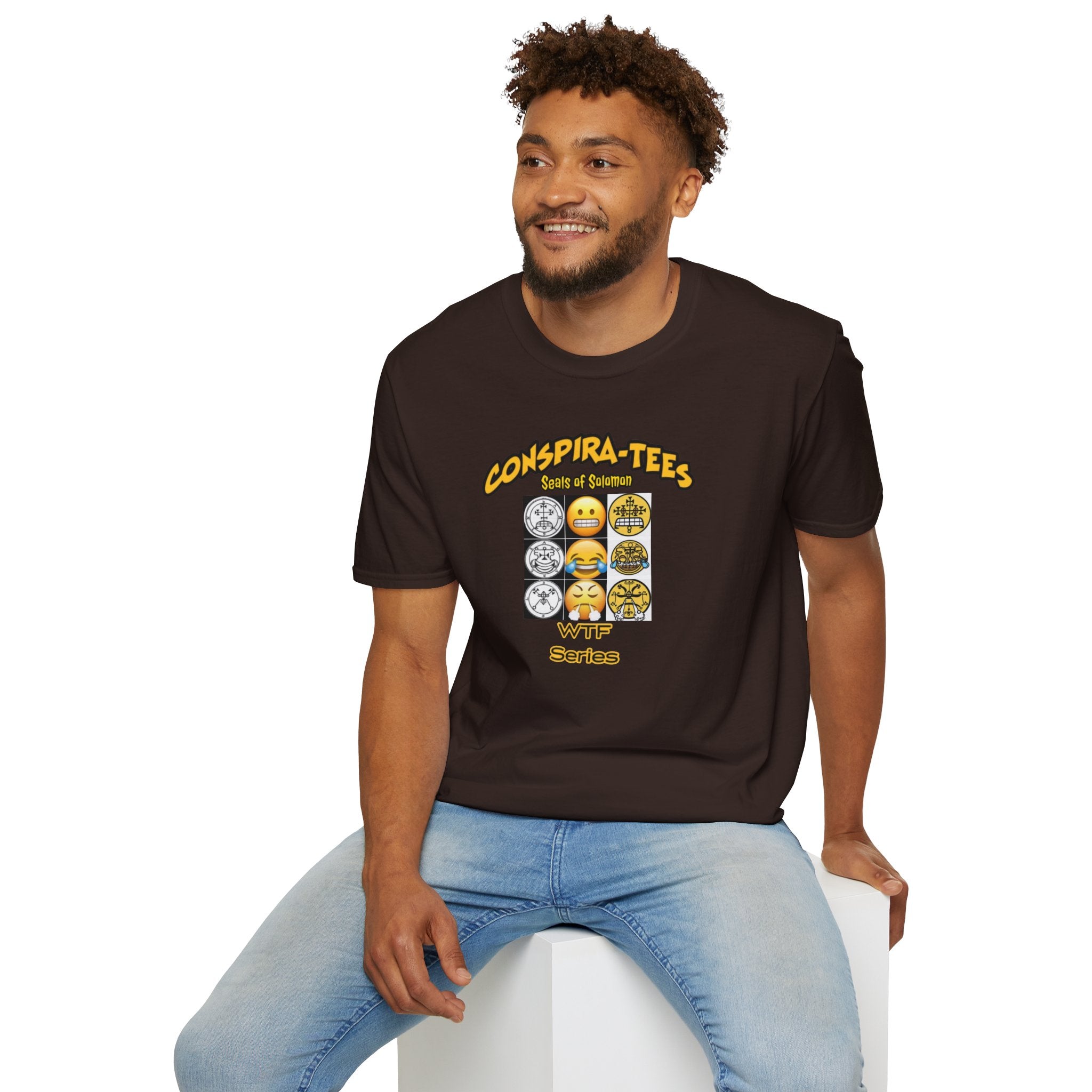 Seal of Solomon emoji Conspira-tee. The story goes that King Solomon trapped 72 demons in these seals/sigils, and used them to build his kingdom. Apparently each seal has a corresponding emoji.