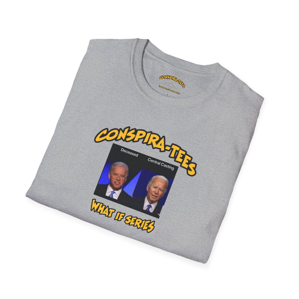 Central Casting Conspira-tee. Allegations that Biden was "computer-generated" or acting with a mask, have circulated online since 2021.