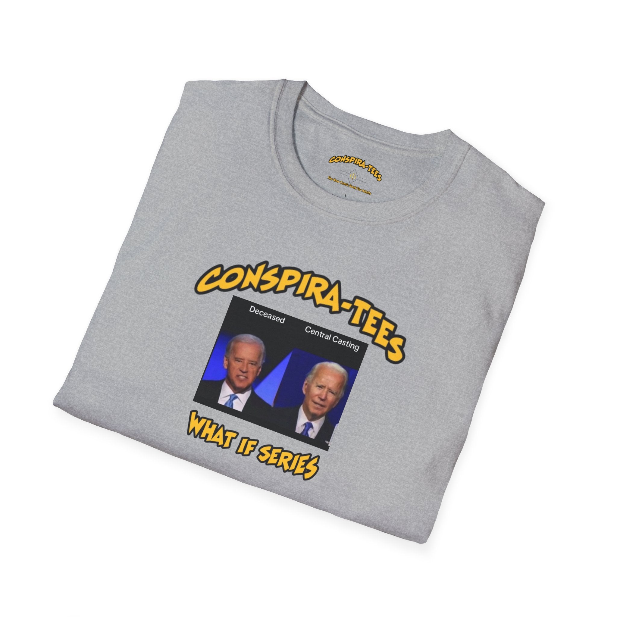 Central Casting Conspira-tee. Allegations that Biden was "computer-generated" or acting with a mask, have circulated online since 2021.