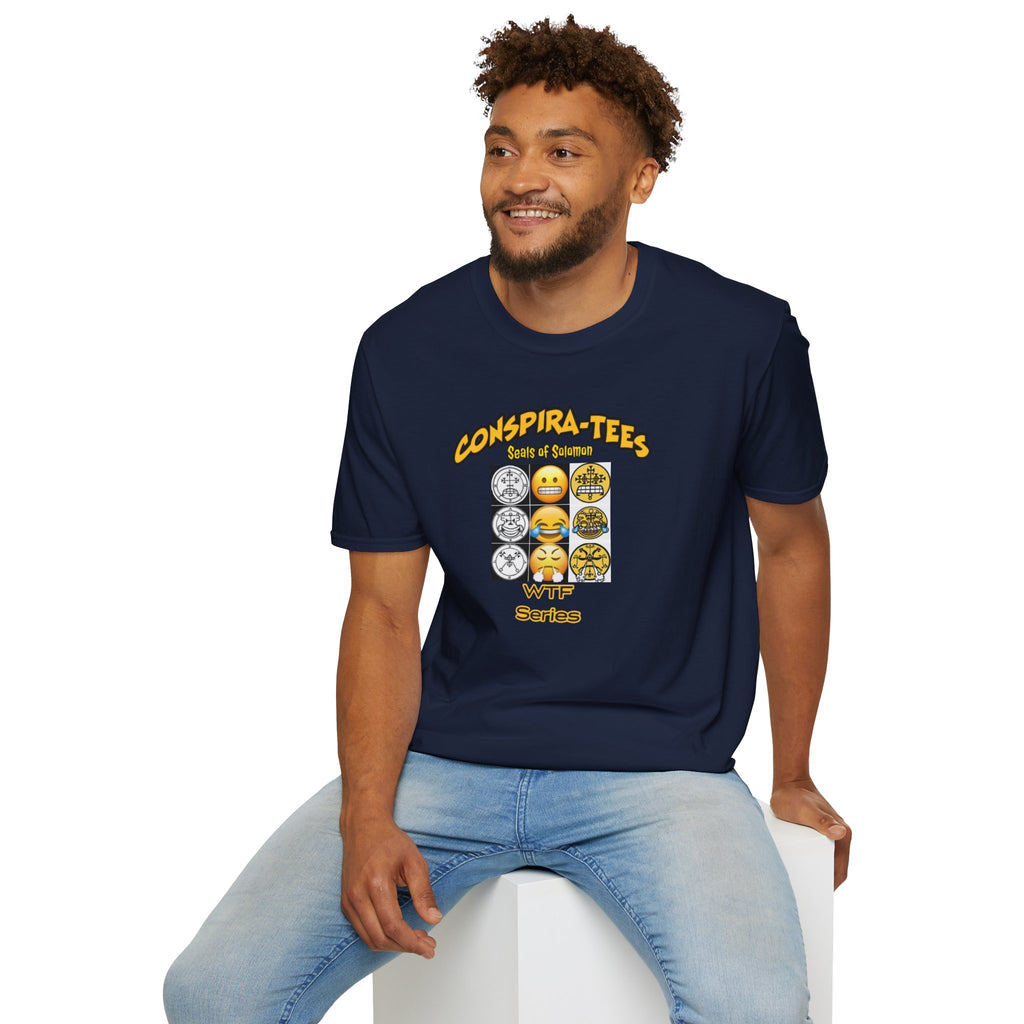 Seal of Solomon emoji Conspira-tee. The story goes that King Solomon trapped 72 demons in these seals/sigils, and used them to build his kingdom. Apparently each seal has a corresponding emoji.