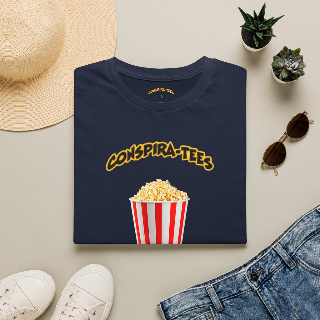 Get Your Popcorn Ready Conspira-tee. This phrase is heavily associated with an anonymous author who posted clues on 4chan/8chan, leading followers to believe that a curated "show" was unfolding...