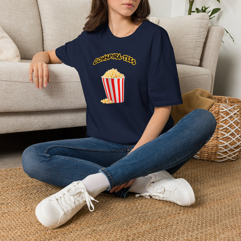 Get Your Popcorn Ready Conspira-tee. This phrase is heavily associated with an anonymous author who posted clues on 4chan/8chan, leading followers to believe that a curated "show" was unfolding...