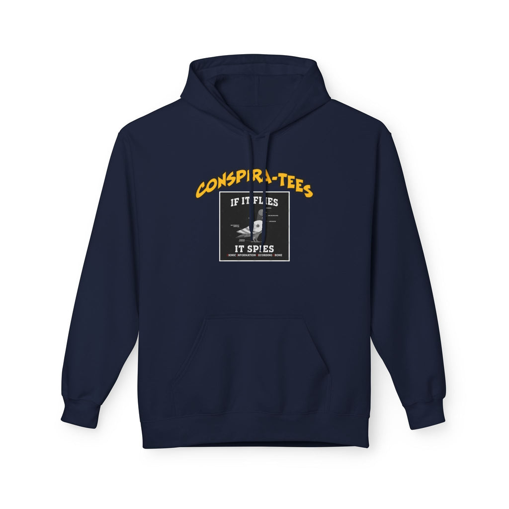 Birds are Drones Conspira-tee. This one is a parody designed to fight misinformation with satire, mocking real, dangerous conspiracy theories by creating a more absurd one.