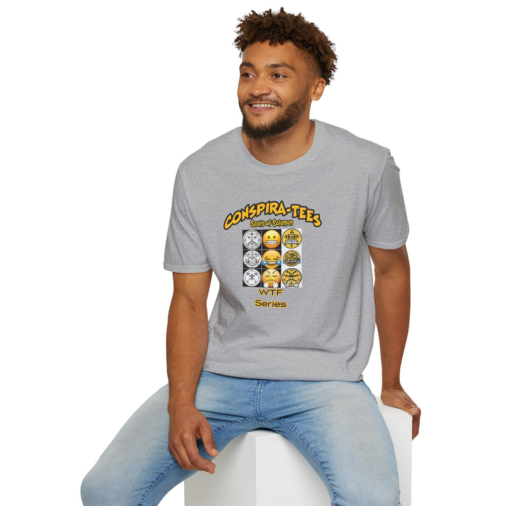 Seal of Solomon emoji Conspira-tee. The story goes that King Solomon trapped 72 demons in these seals/sigils, and used them to build his kingdom. Apparently each seal has a corresponding emoji.