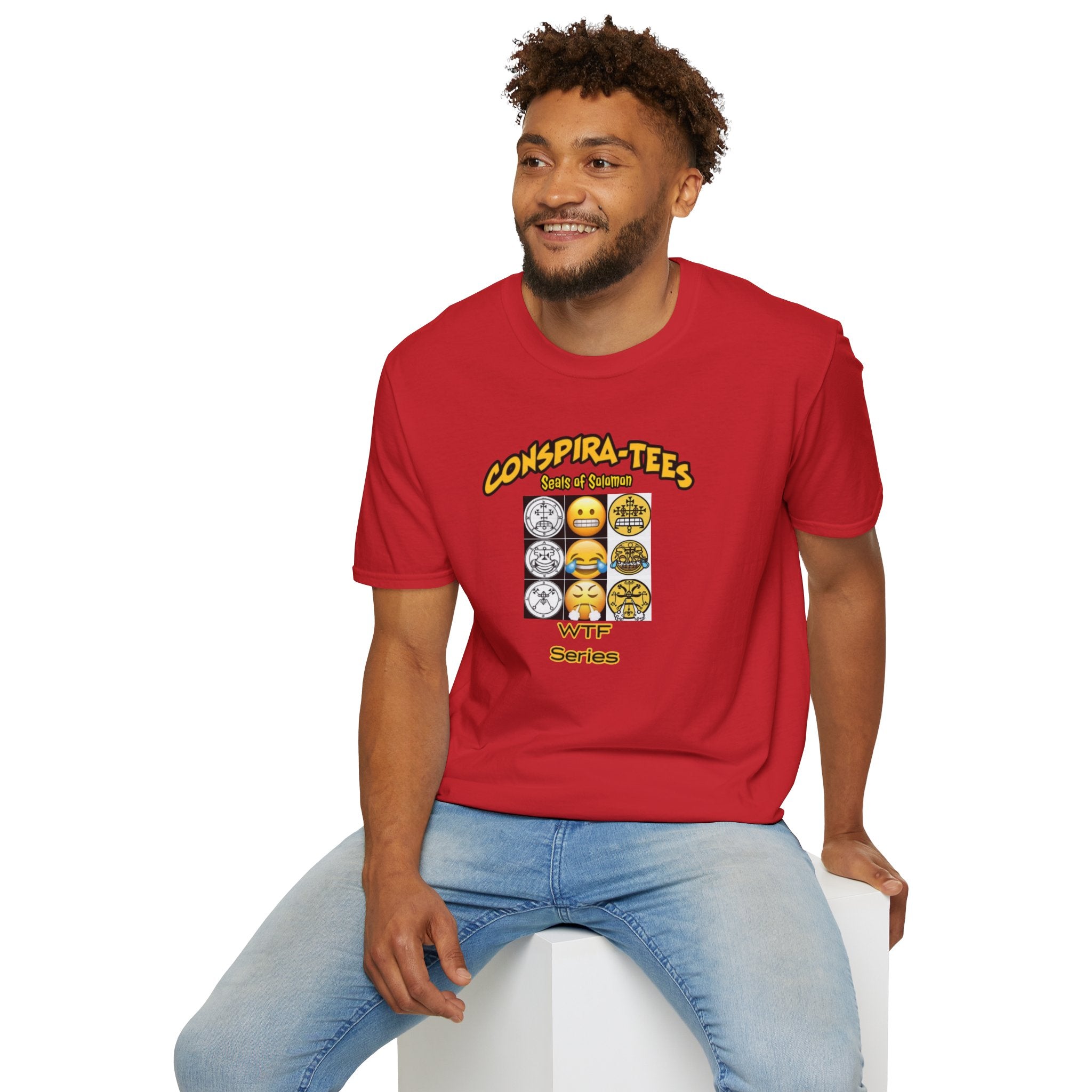 Seal of Solomon emoji Conspira-tee. The story goes that King Solomon trapped 72 demons in these seals/sigils, and used them to build his kingdom. Apparently each seal has a corresponding emoji.