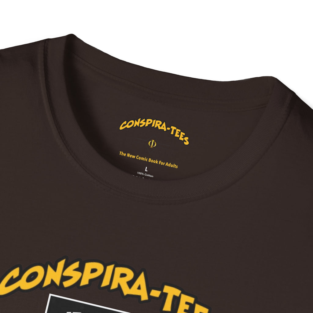 Birds are Drones Conspira-tee. This one is a parody designed to fight misinformation with satire, mocking real, dangerous conspiracy theories by creating a more absurd one.