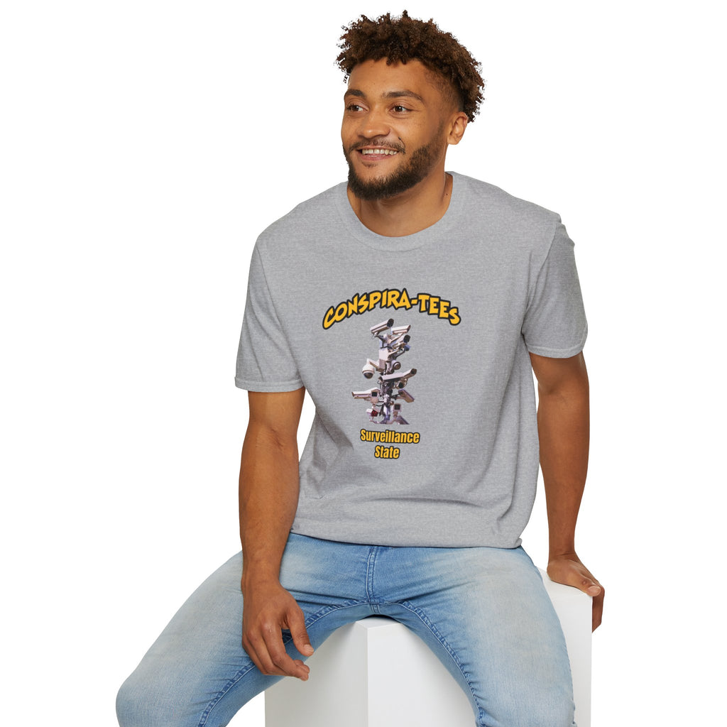 Surveillance State Conspira-tee. The US currently has about 1 camera for every 4 to 5 people while China has 1 camera for every 2 people. Who’s winning???