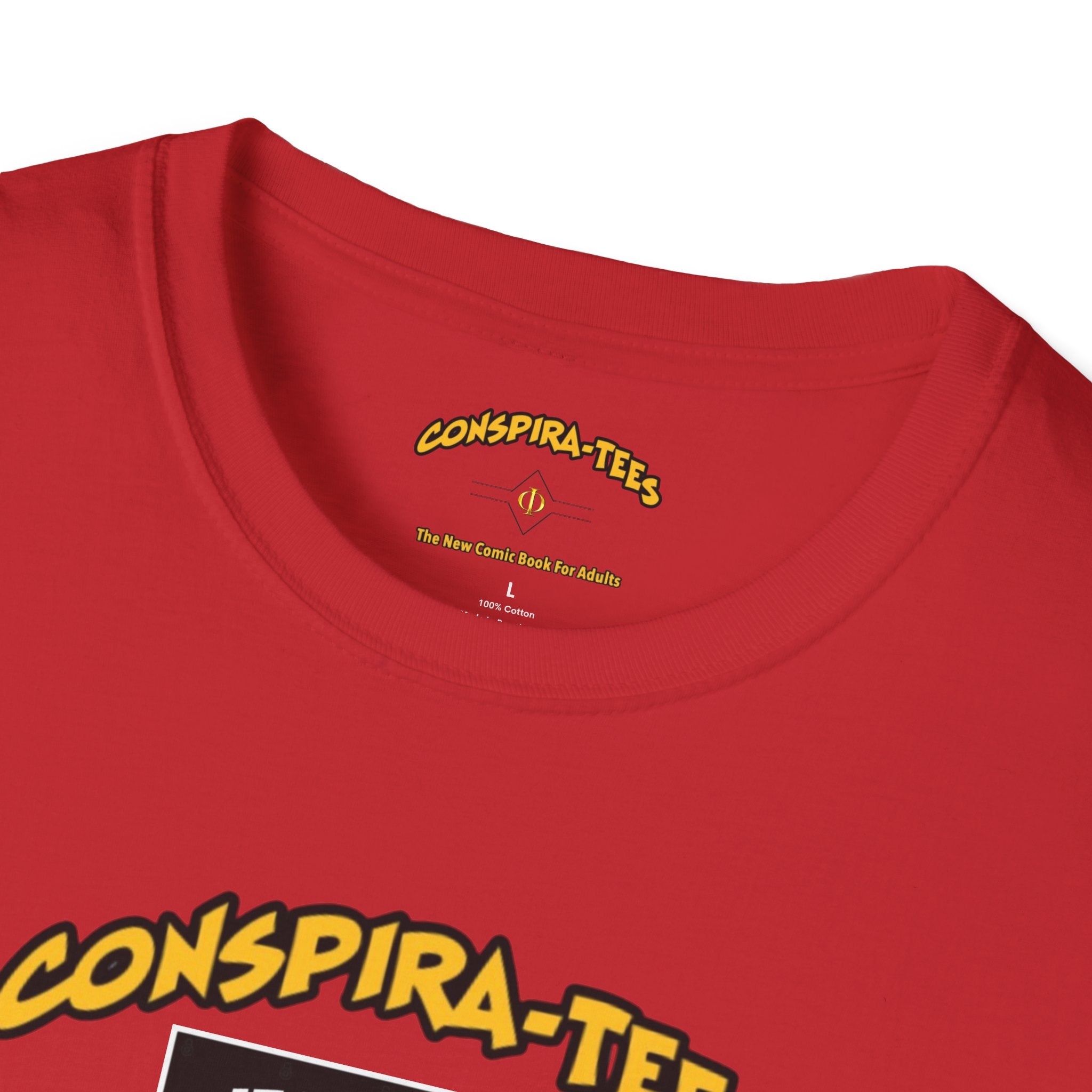Birds are Drones Conspira-tee. This one is a parody designed to fight misinformation with satire, mocking real, dangerous conspiracy theories by creating a more absurd one.