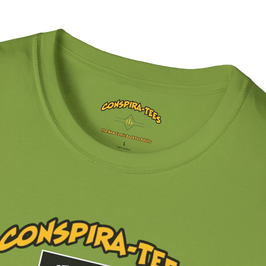 Birds are Drones Conspira-tee. This one is a parody designed to fight misinformation with satire, mocking real, dangerous conspiracy theories by creating a more absurd one.
