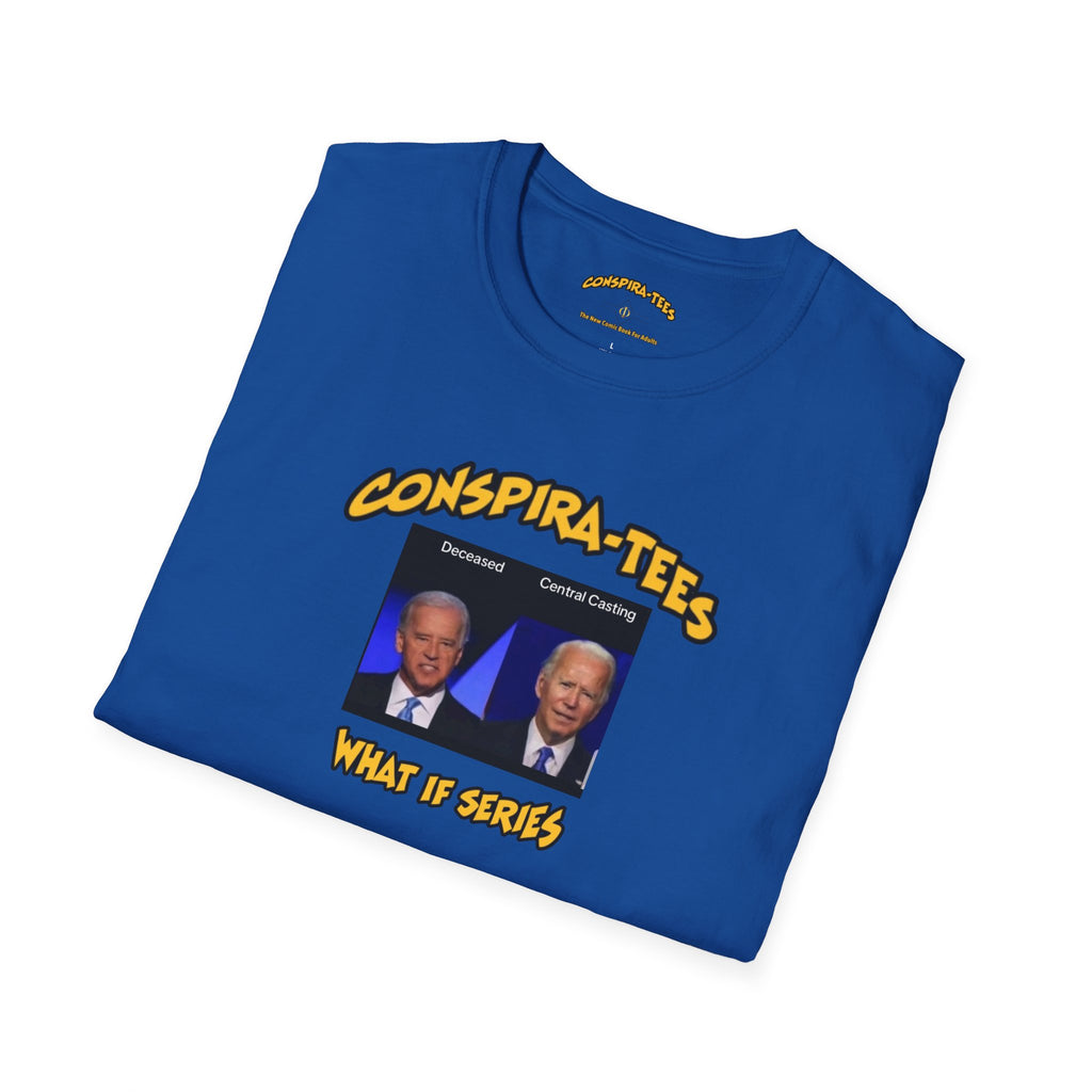 Central Casting Conspira-tee. Allegations that Biden was "computer-generated" or acting with a mask, have circulated online since 2021.