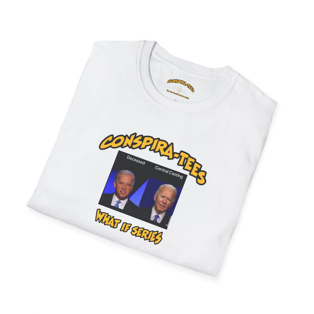 Central Casting Conspira-tee. Allegations that Biden was "computer-generated" or acting with a mask, have circulated online since 2021.