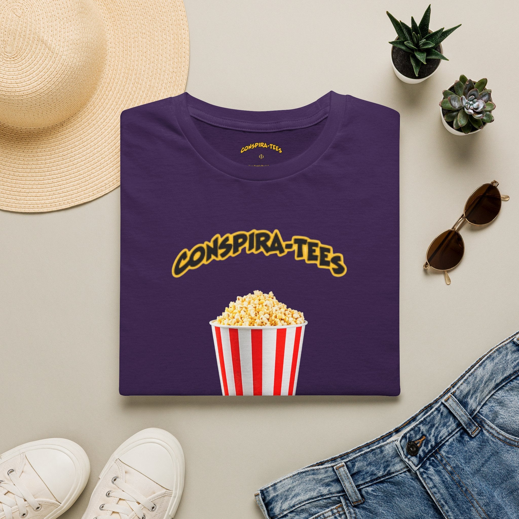 Get Your Popcorn Ready Conspira-tee. This phrase is heavily associated with an anonymous author who posted clues on 4chan/8chan, leading followers to believe that a curated "show" was unfolding...