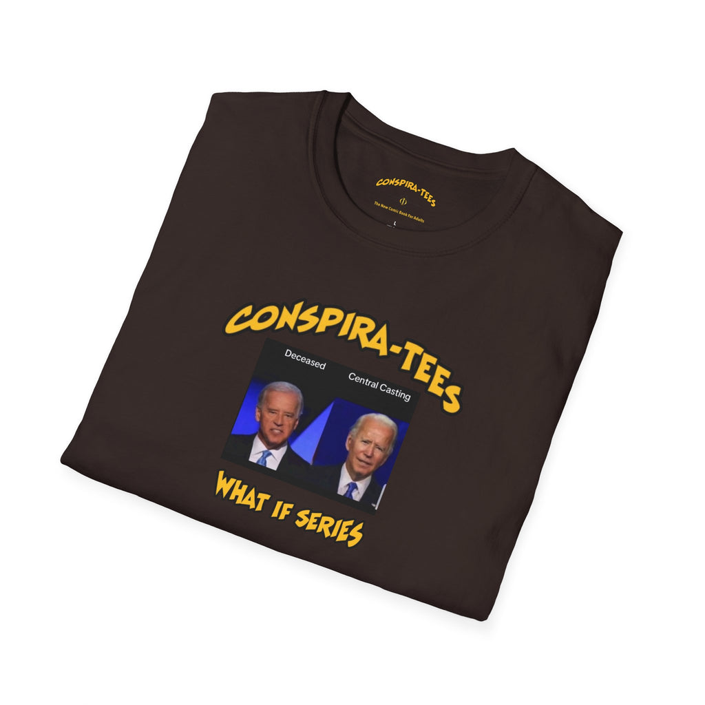 Central Casting Conspira-tee. Allegations that Biden was "computer-generated" or acting with a mask, have circulated online since 2021.
