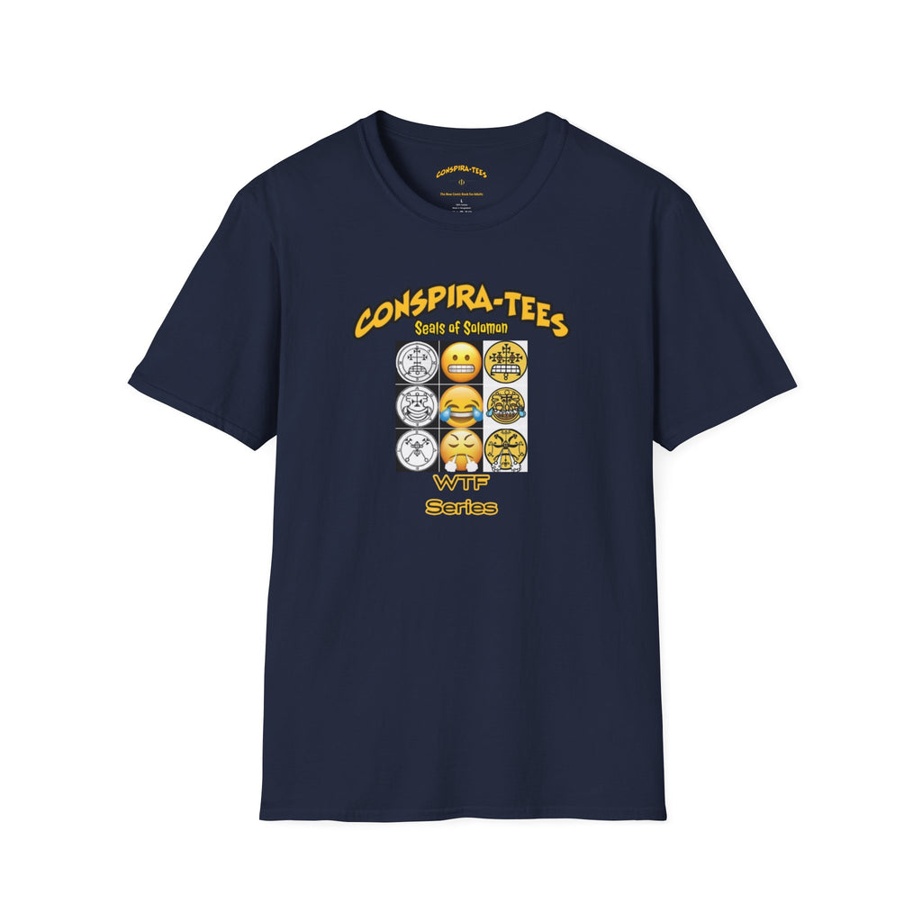 Seal of Solomon emoji Conspira-tee. The story goes that King Solomon trapped 72 demons in these seals/sigils, and used them to build his kingdom. Apparently each seal has a corresponding emoji.