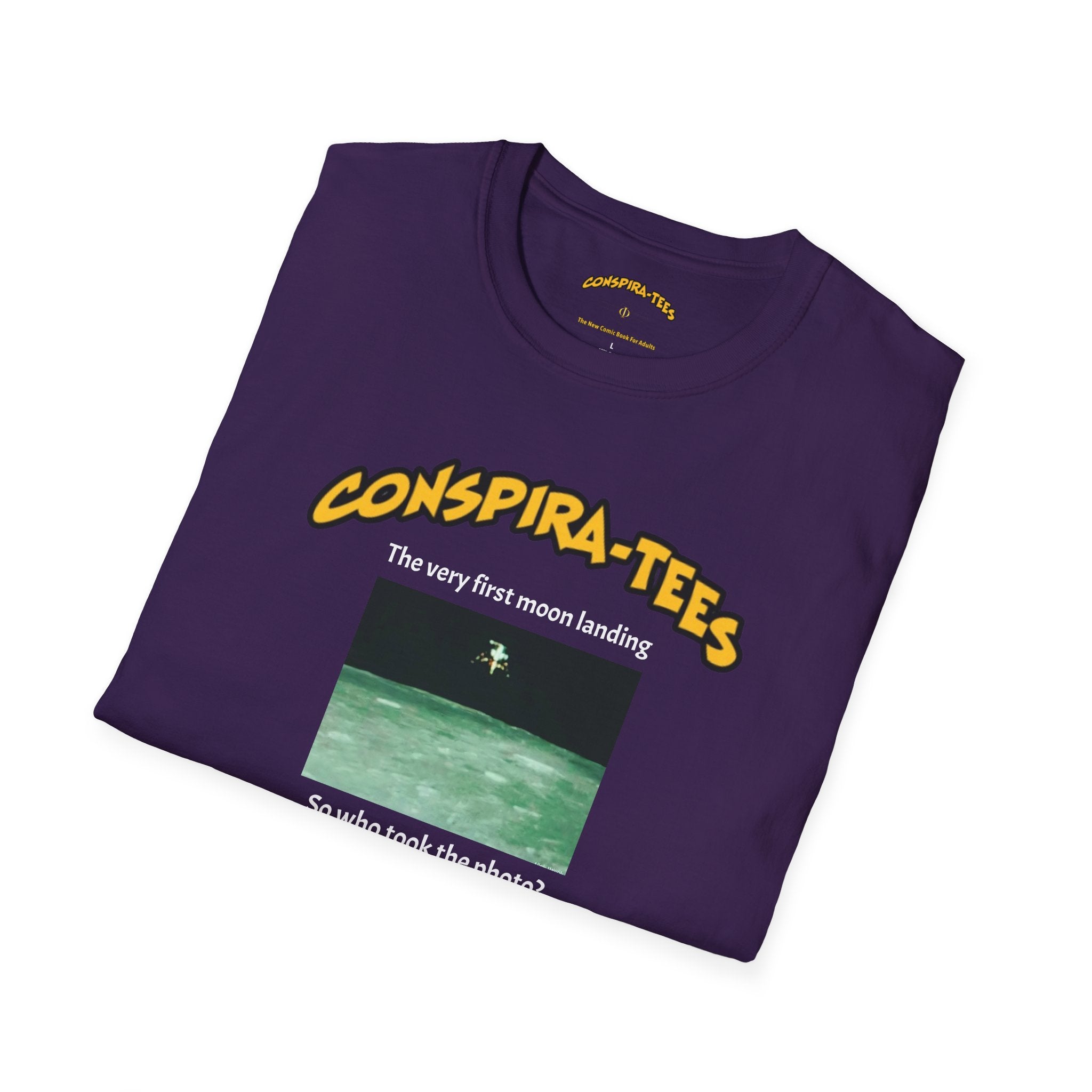 Fake moon landing Conspira-tee. Holy Hollywood Hoax! Did the US government hire Stanley Kubrick to fake a lunar landing on a top-secret desert soundstage to win the Space Race against the Soviets?