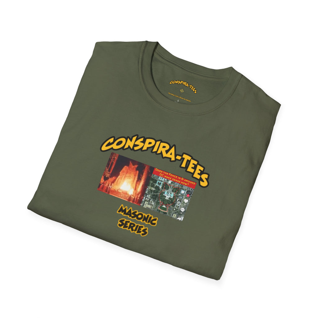 Bohemian Grove Conspira-tee. A 2 week retreat in California for elites, politicians, and CEO’s. Secretive rituals, and high level networking continue to fuel NWO conspiracy theories