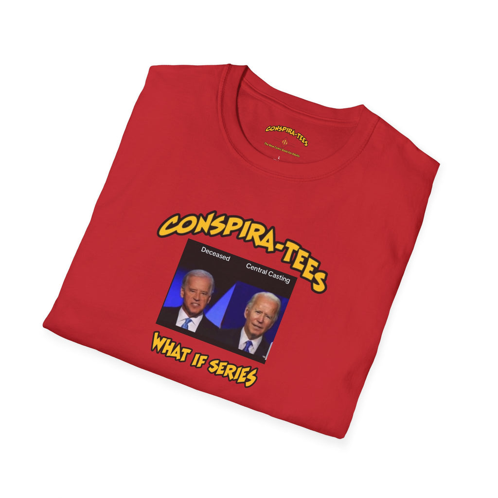 Central Casting Conspira-tee. Allegations that Biden was "computer-generated" or acting with a mask, have circulated online since 2021.